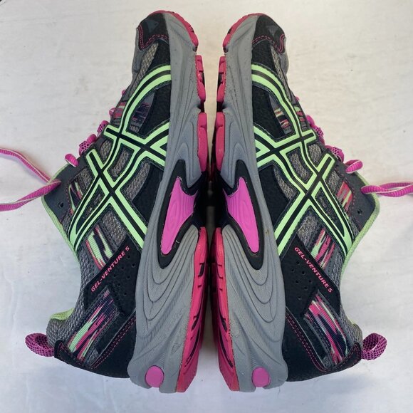 Asics Gel Venture 5 Athletic Running Shoes - T5N9Q - Gray/Lime/Pink - Women 8.5D - Picture 4 of 16